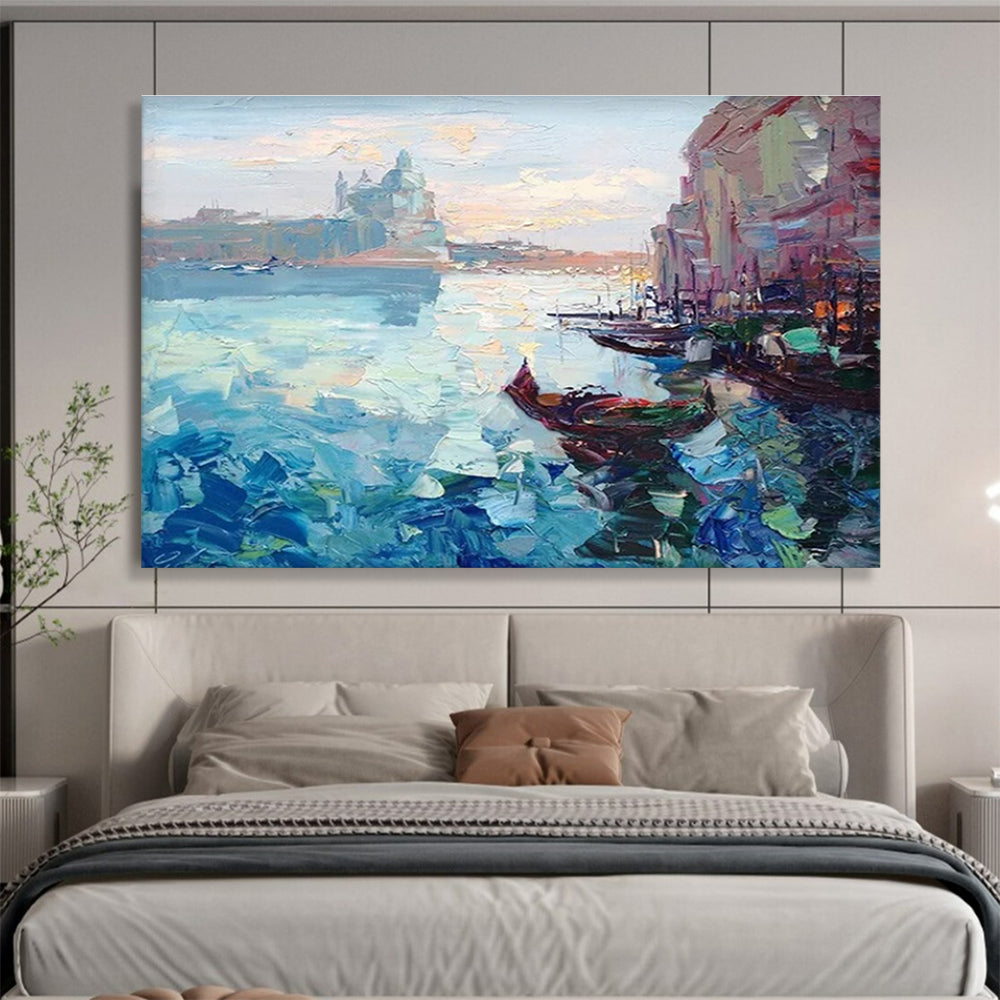 Venice Canal Repeat Abstract Painting for Italian - Inspired Home Decor Stores YHT466