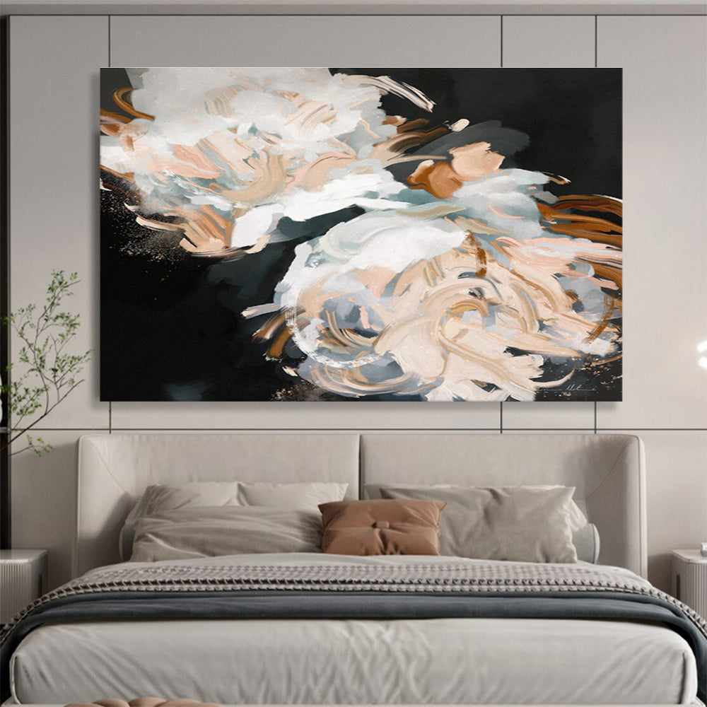 White Flower Abstract Painting for Elegant Wedding Venues YHT407