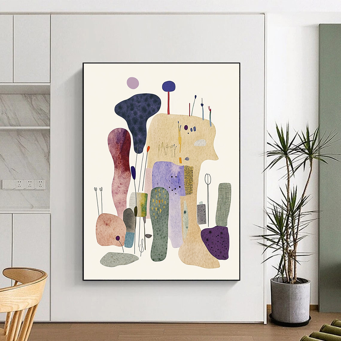 Colorful Organic Shapes - Modern Abstract Watercolor Art GAB0399