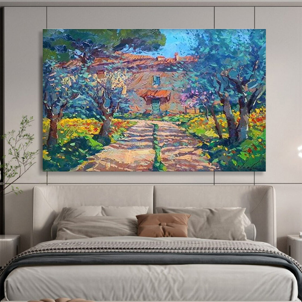 Garden Path Abstract Painting for Botanical Garden Visitor Centers YHT452