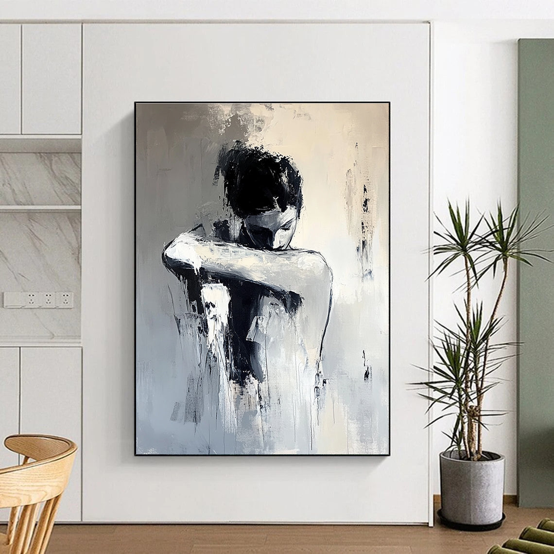 Contemplative Figure - Expressive Abstract Painting GAB0578