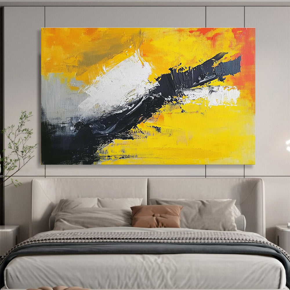 Dynamic Color Clash Abstract Painting with Bold Expressive Strokes ABS551