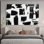 Black Brushstrokes on White  Bold Minimalism ABS061
