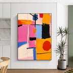 Color Block Abstract Painting with Playful Geometry WINK300