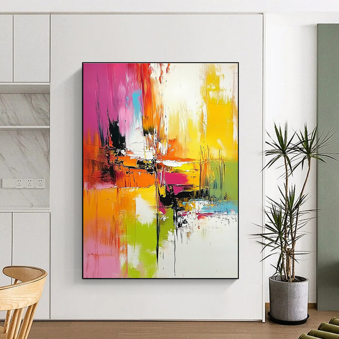 Colorful Urban Abstract Painting for Creative - Themed Coworking Spaces GAB0938