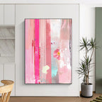 Pink Collage with Flower Abstract Painting for Artistic Spaces GAB1454