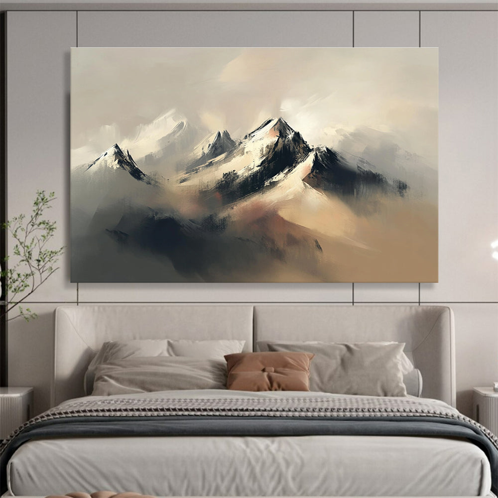 Misty Mountain Abstract Painting with Majestic, Ethereal Beauty ABS459