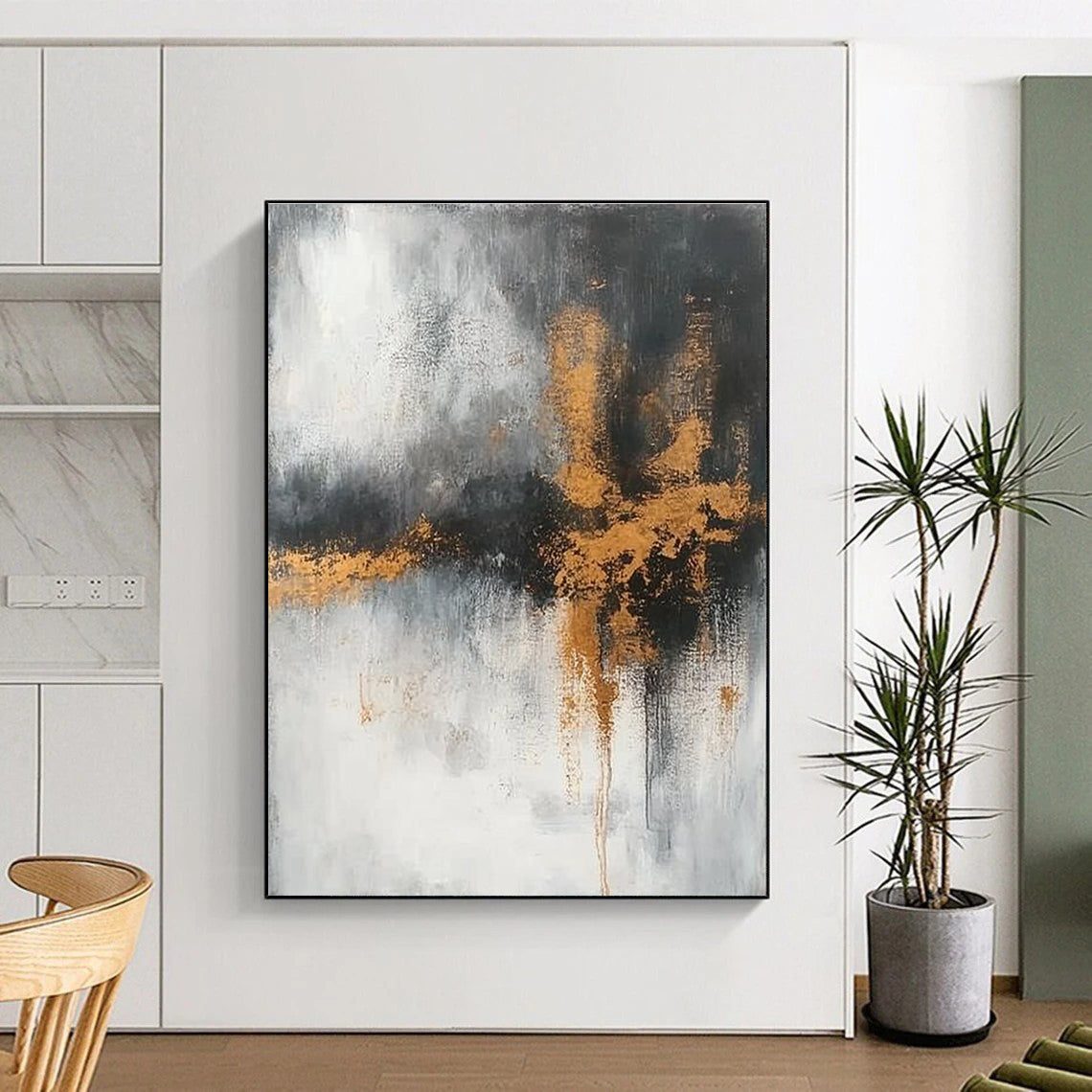 Gold - Splash Abstract Painting for Contemporary Art Galleries GAB0864