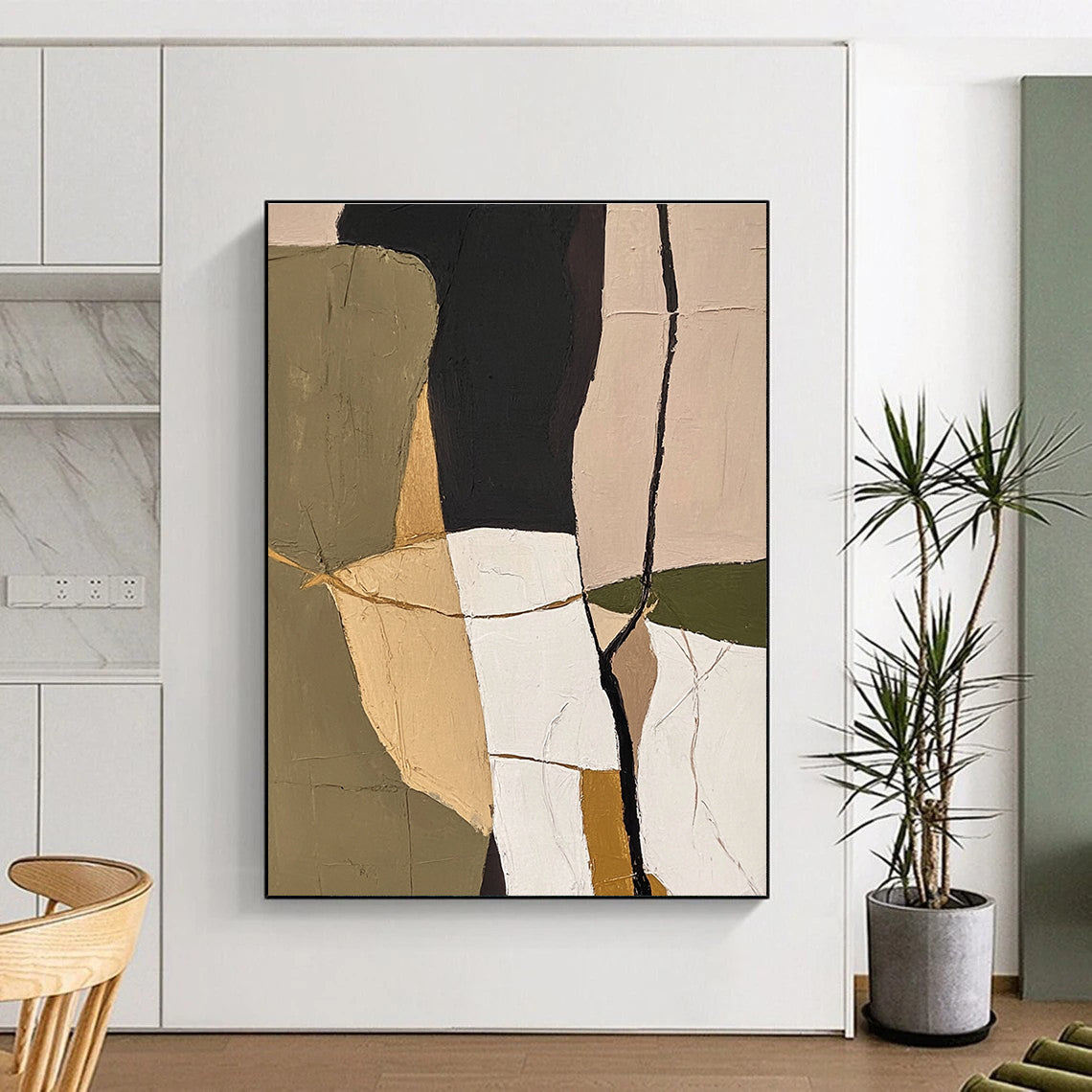 Geometric Color Block Abstract Painting for Contemporary Office Spaces GAB1261