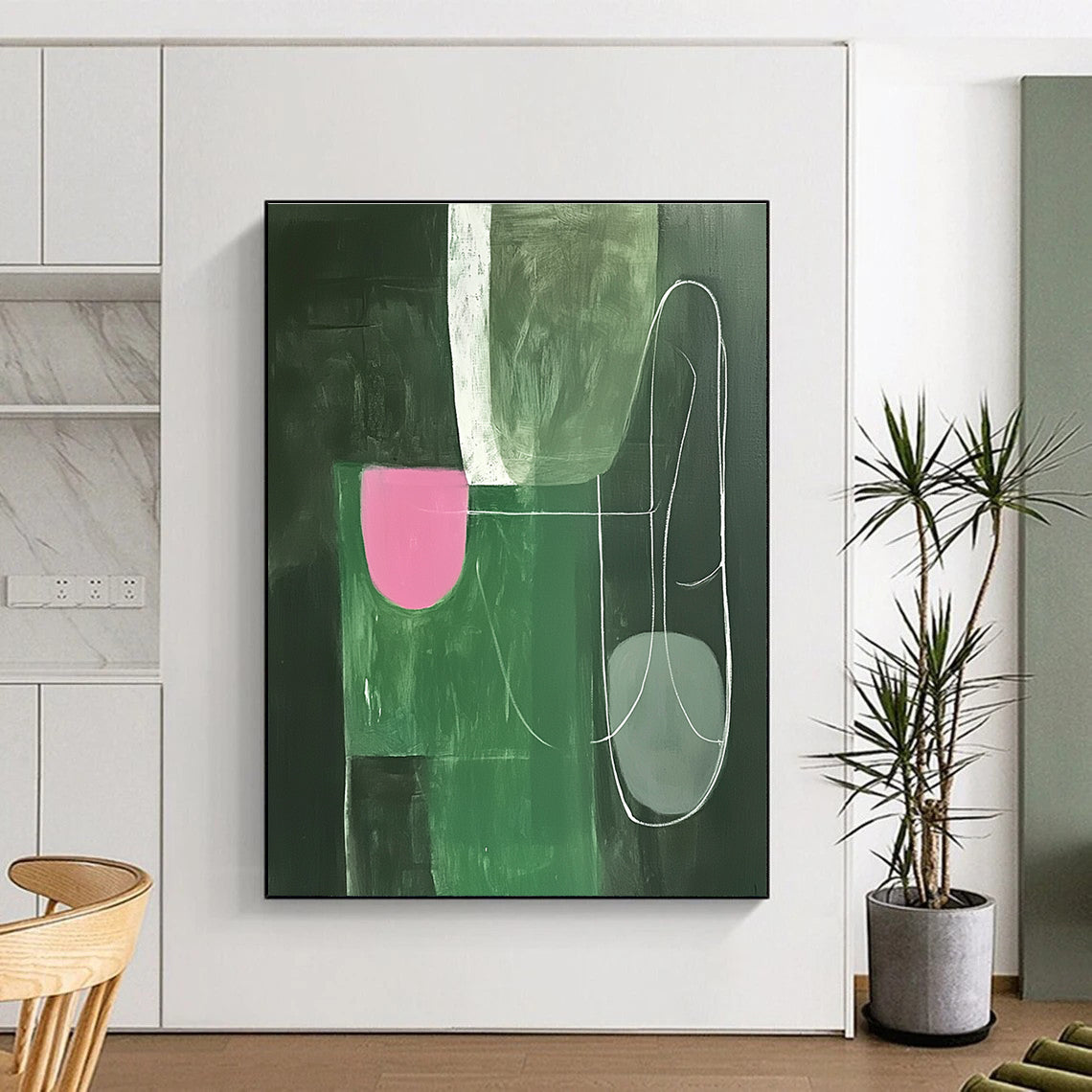 Color Block Abstract Painting for Contemporary Office Reception Areas GAB1335