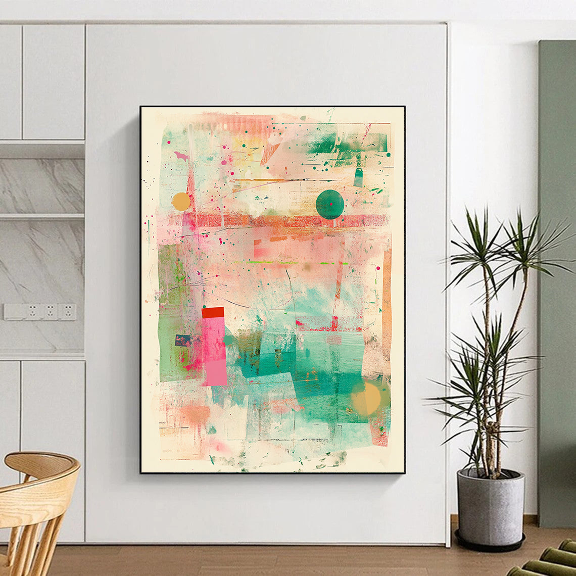 Colorful Abstract Collage Playful Abstract Painting for Creative Homes GAB1405