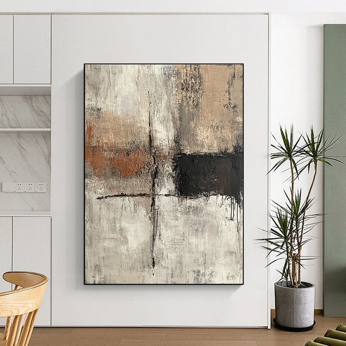 Earth - Toned Abstract Painting for Warm Interiors GAB0739