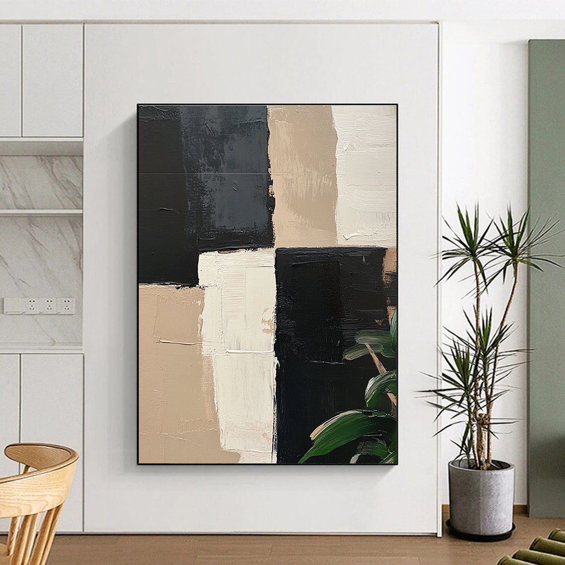 Geometric Color Blocks Abstract Painting with Modern Harmony WINK052