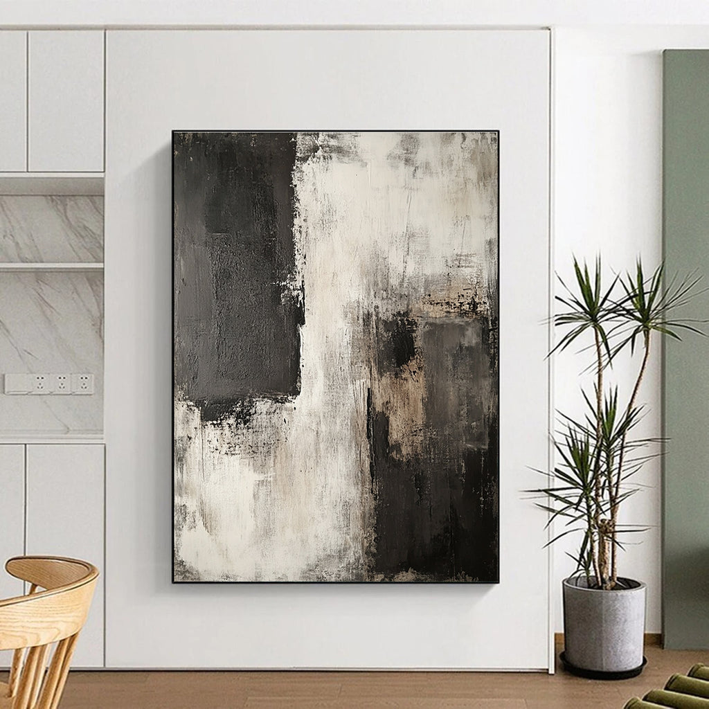 Black - White - Gray Abstract Painting with Timeless Elegance WINK426