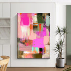 Colorful Collage Abstract Painting for Bohemian - Styled Cafes GAB1013