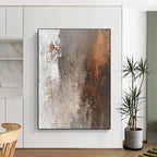 Rustic Brown and White Abstract Painting with Earthy Warmth WINK115