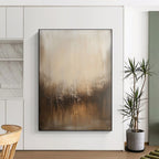 Textured Beige and Brown Gradient Abstract Painting with Tactile Warmth WINK036