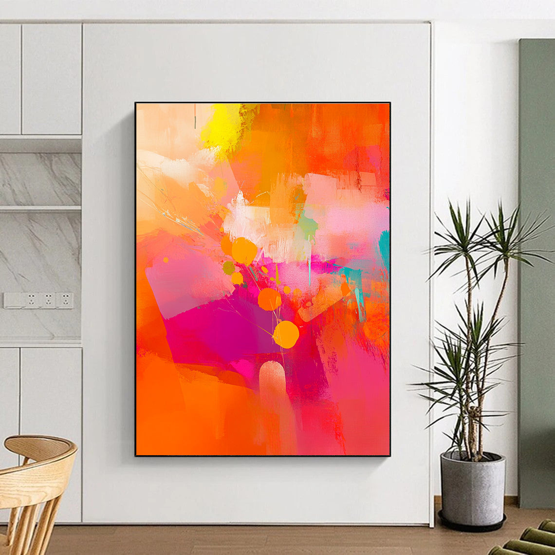 Vivid Abstract Flower - Inspired Painting in Bold Colors GAB0666
