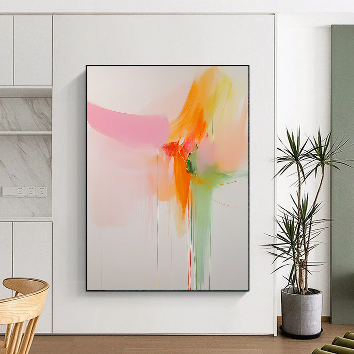 Fluid Abstract with Drips Painting for Contemporary Art Gallery Corridors GAB1226