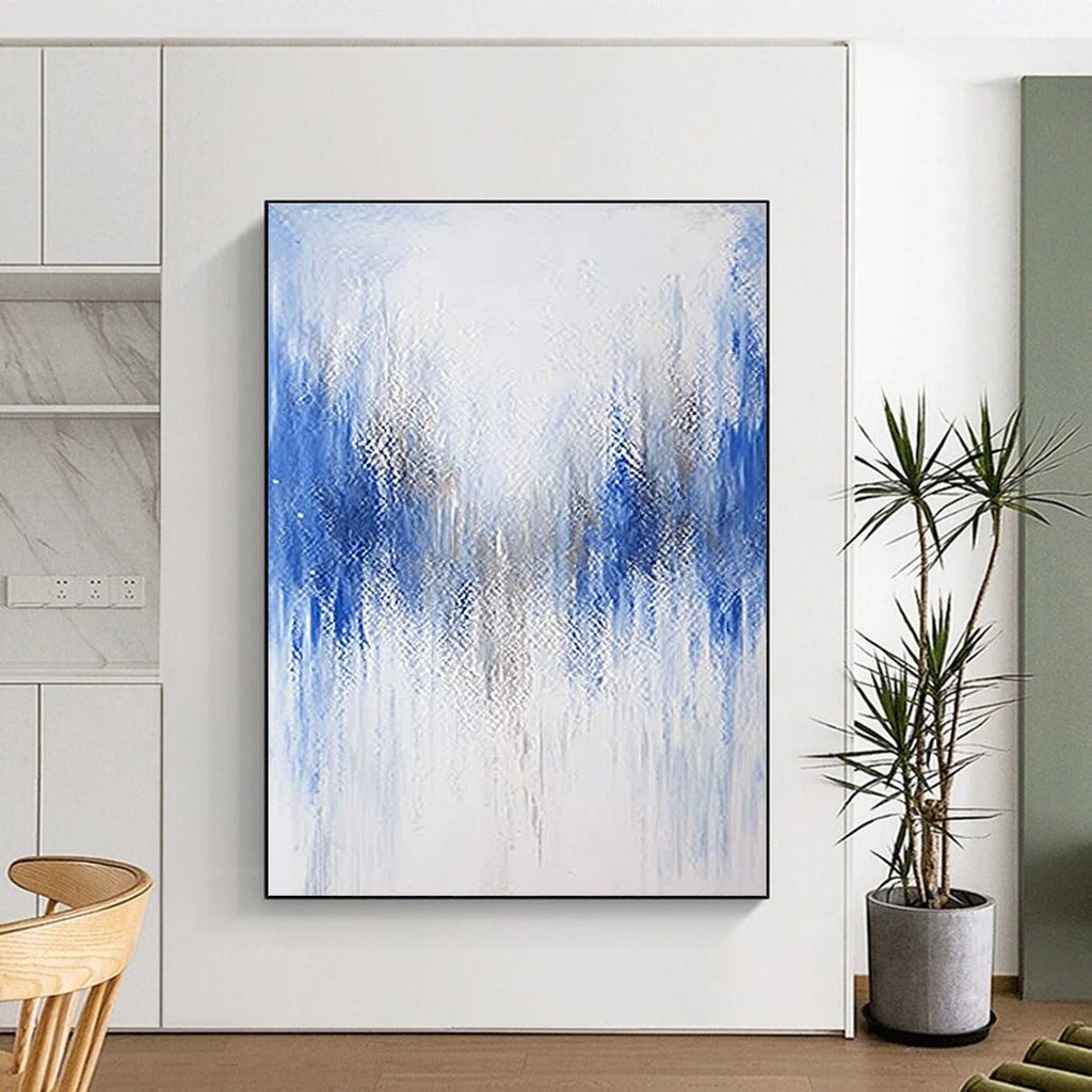 Blue - Silver Abstract Symmetry Painting with Balanced Grace WINK392