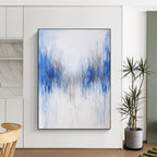 Blue - Silver Abstract Symmetry Painting with Balanced Grace WINK392