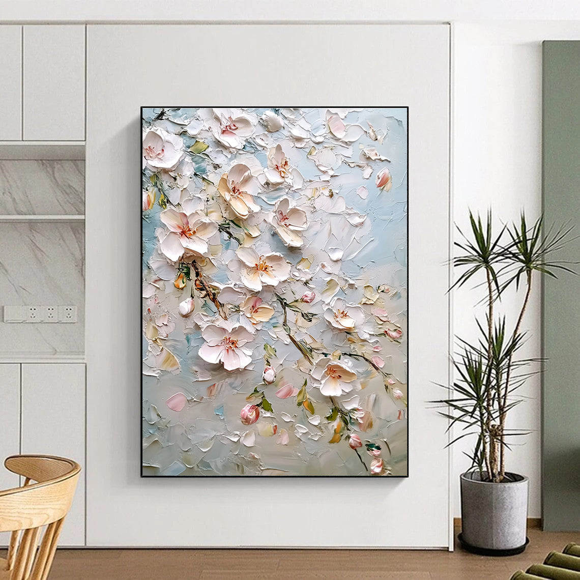 3D Floral Blossom Textured Abstract Painting for Romantic Spaces GAB1410