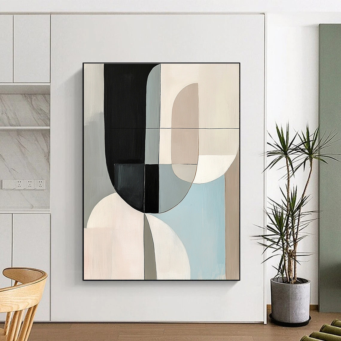 Mixed Geometric Forms Abstract Painting with Harmonious Complexity WINK169