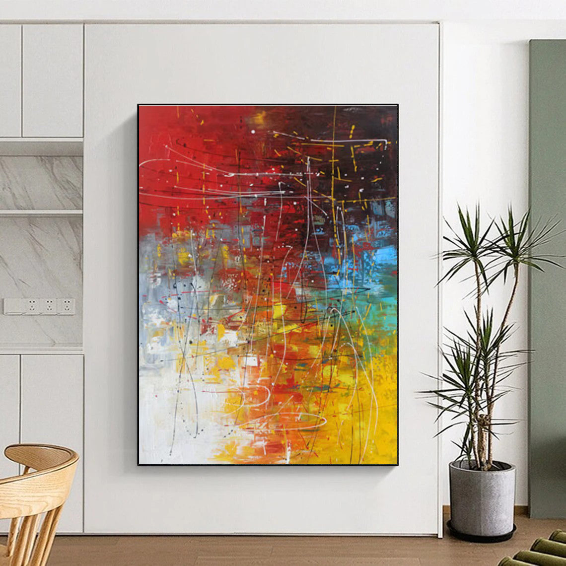 Expressive Colorful Abstract Chaos Painting for Art - Loving Spaces HENG254