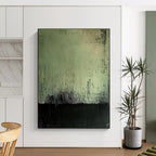 Green - Black Abstract Painting for Industrial - Style Lofts GAB0866