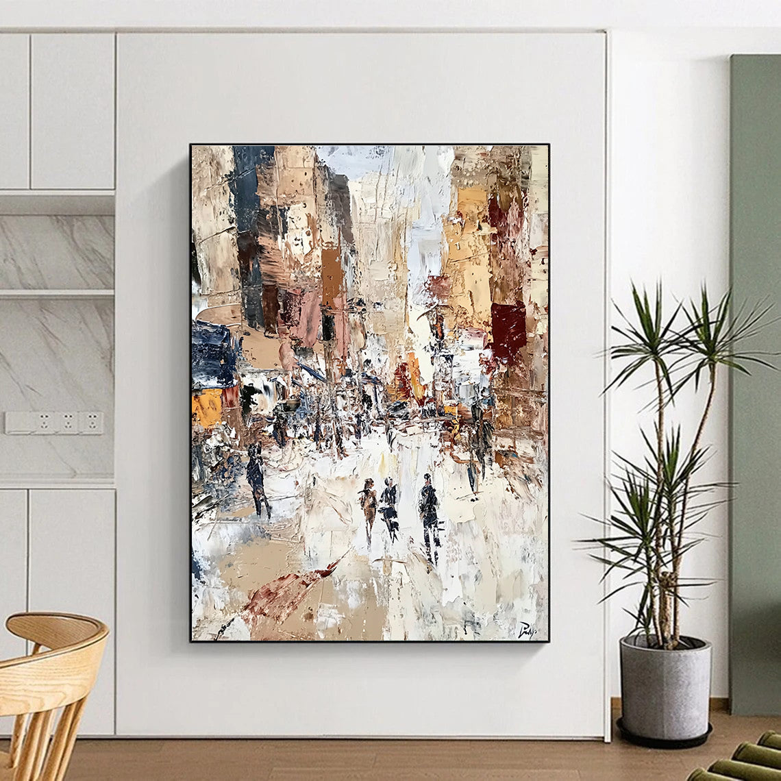 Busy Urban Street Abstract Painting for City - Themed Cafes GAB1075