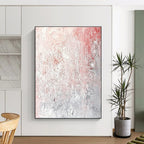 Pink - Gray Textured Abstract Painting with Subtle Softness WINK217