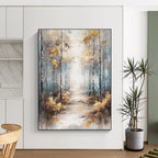 Golden Forest Path - Enchanted Landscape Abstract Painting GAB0500