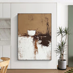 Abstract Cup and Textures Abstract Painting in Earth Tones GAB0047