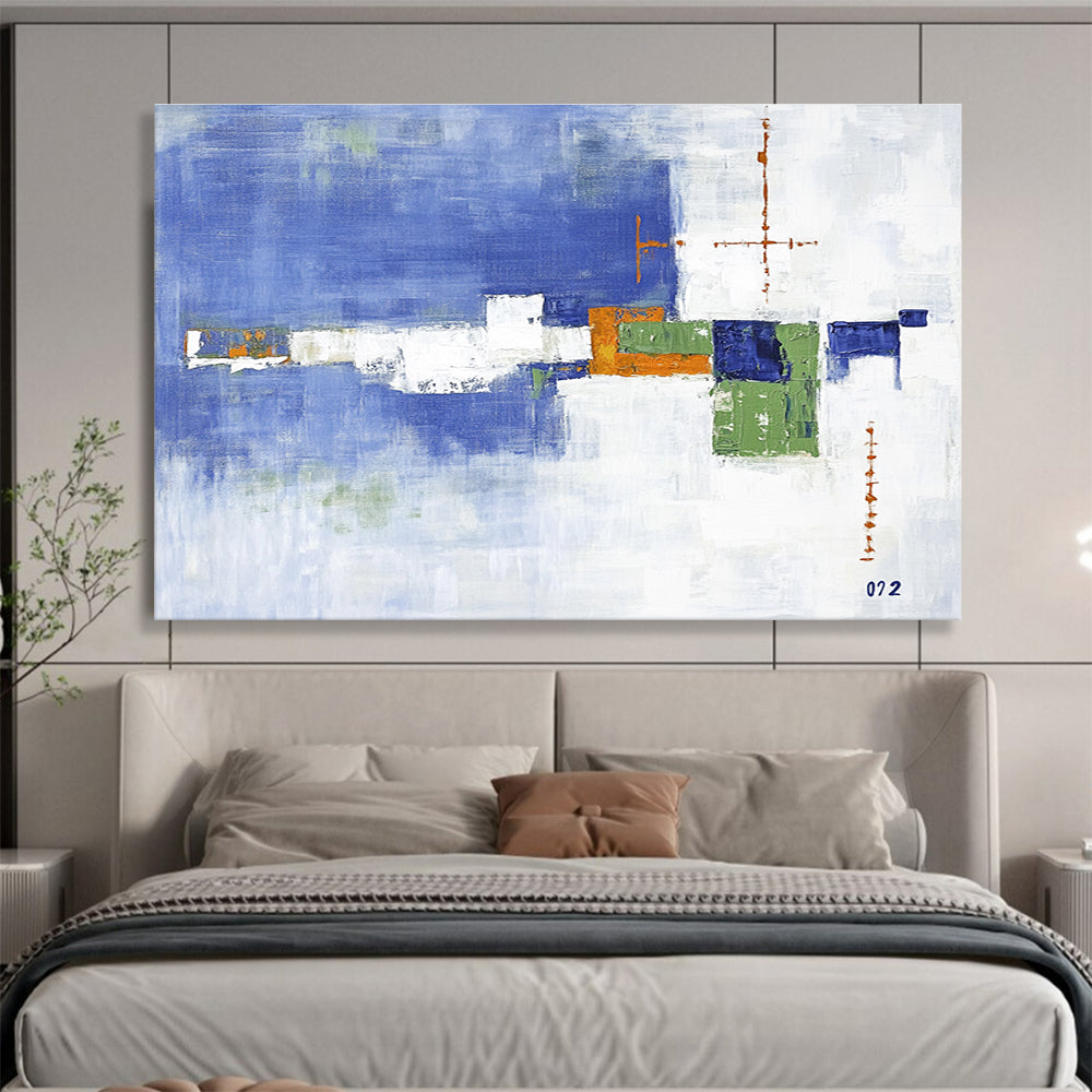 Geometric Abstract in Blue and Green Palette ABS086
