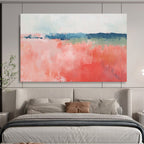 Pink - Blue Abstract Field Painting ABS216