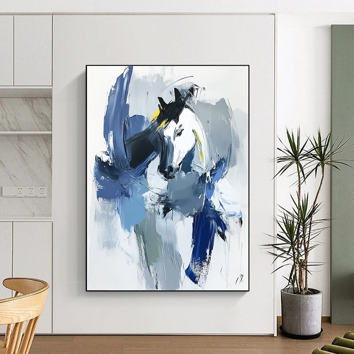 Abstract Horse Portrait Painting for Equestrian - Themed Spaces GAB1117