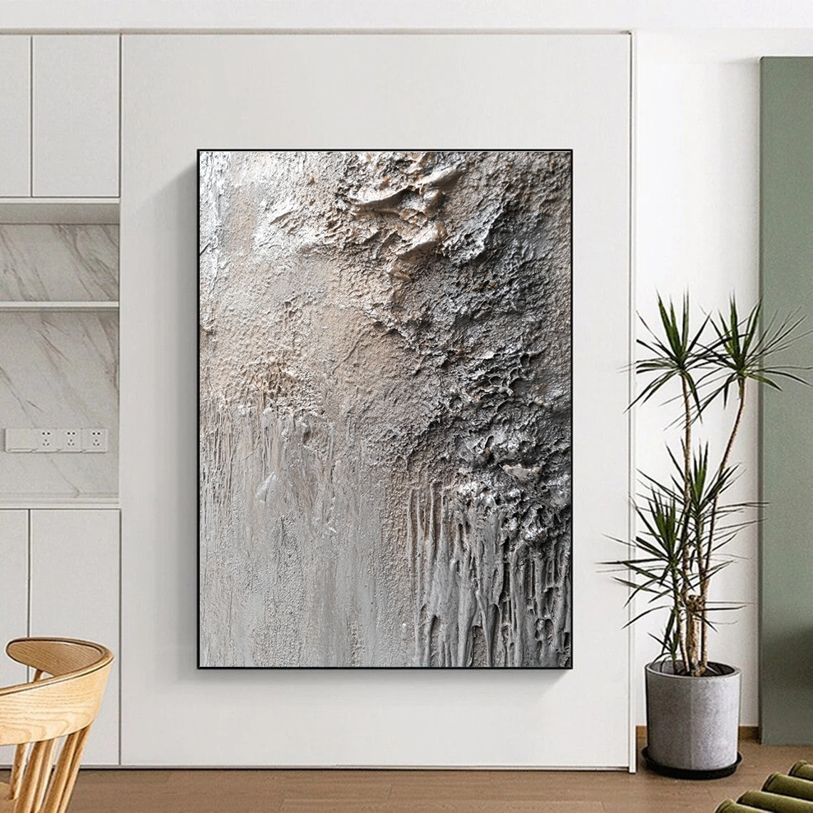 Textured Concrete - Like Surface Abstract Painting with Raw Authenticity WINK251