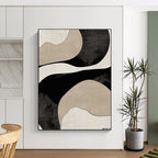 Curved Neutral Tones Abstract Painting with Elegant Flow WINK064