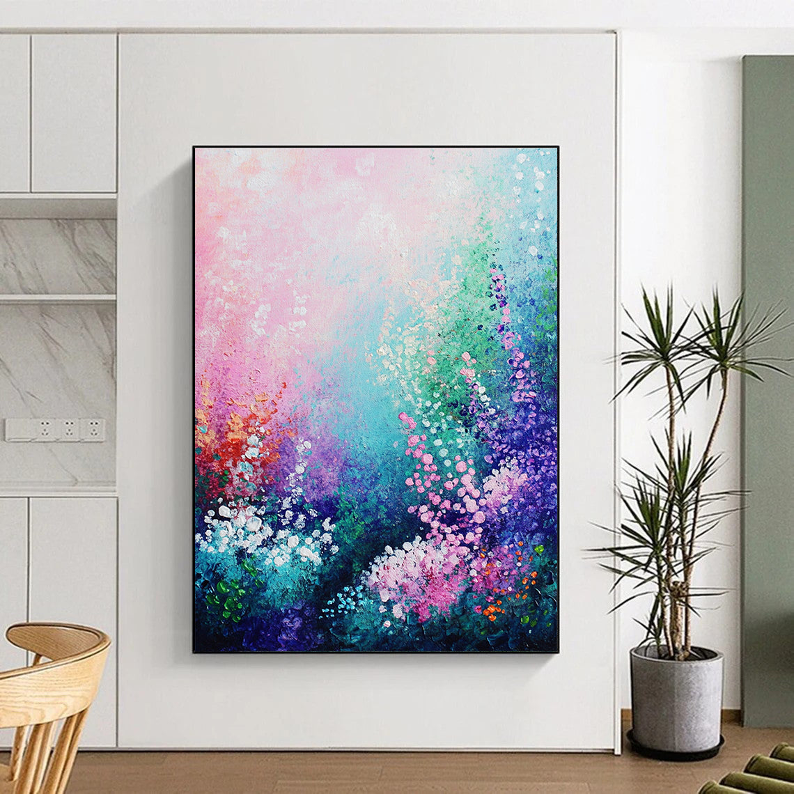 Colorful Floral Landscape Abstract Painting for Garden - Themed Spas GAB1265
