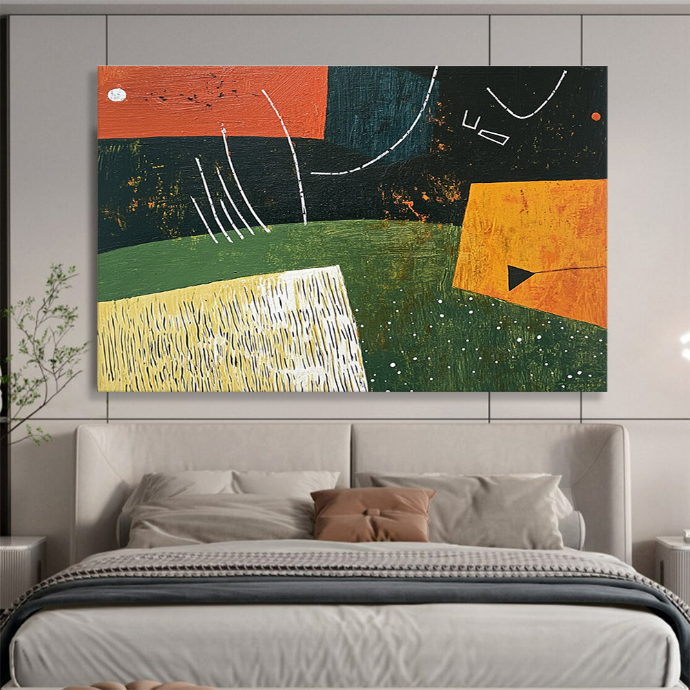 Geometric Abstract Landscape  Whimsical Nature ABS111