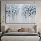 Silver Forest Abstract Painting for Serene Bedroom Retreats YHT274