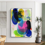 Colorful Translucent Abstract Painting with Layered Vibrancy WINK608