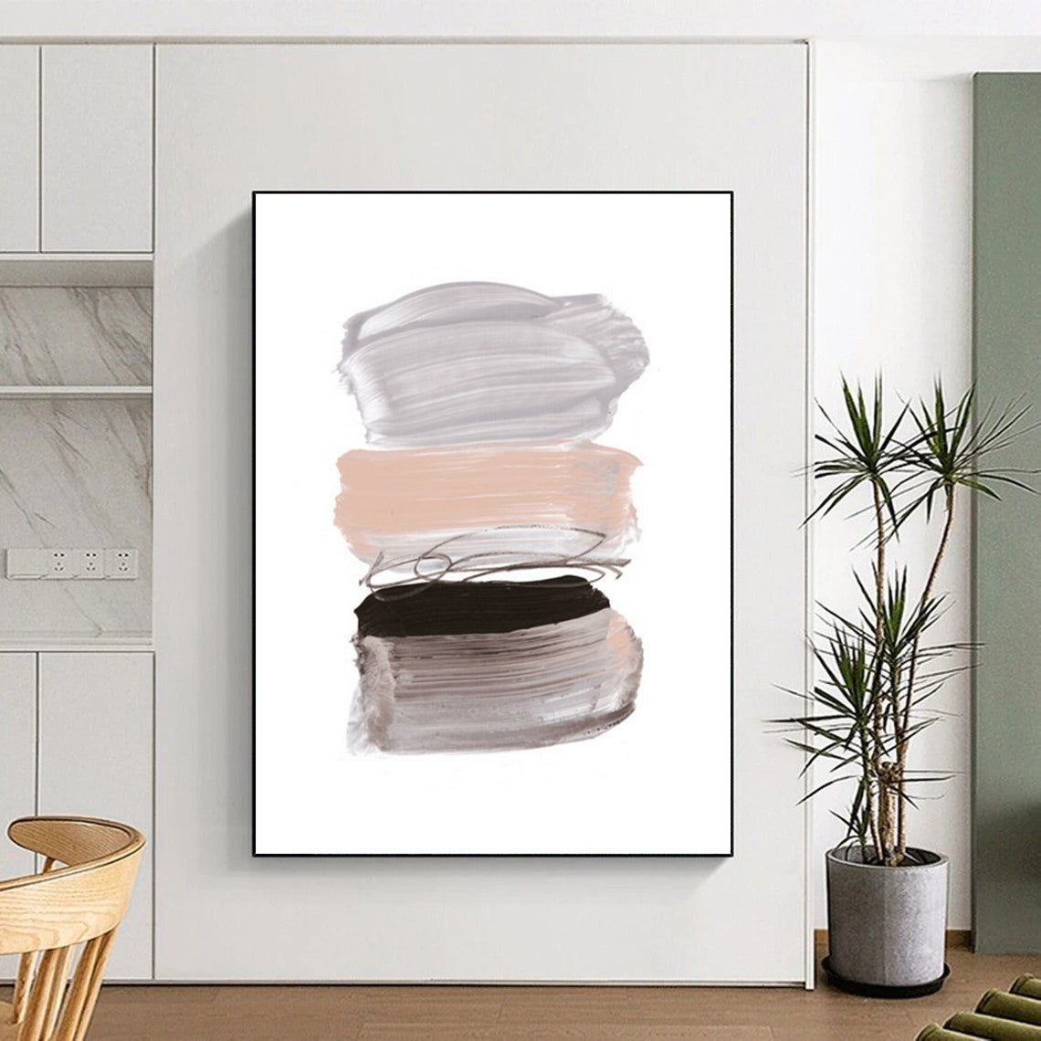 Stacked Color Block Abstract Painting for Modern Nursery Rooms HENG184