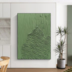 Green Textured Wave Patterns Painting with Natural Rhythm WINK062