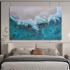 Beach Waves Abstract Textured Painting for Coastal Homes YHT039