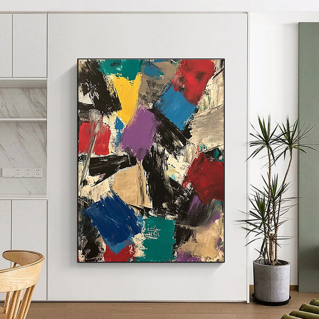 Colorful Block Abstract Painting with Vibrant Energy WINK777