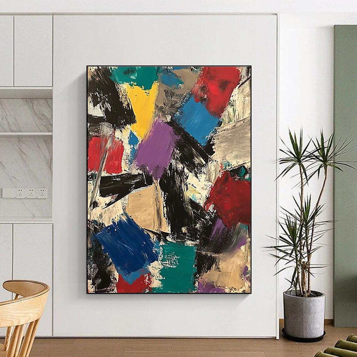 Colorful Block Abstract Painting with Vibrant Energy WINK777