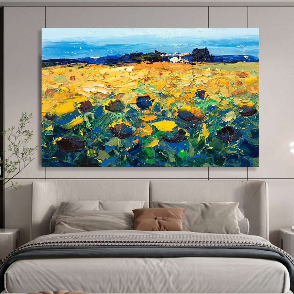 Sunflower Field Abstract Painting for Countryside - Themed Cafes YHT485