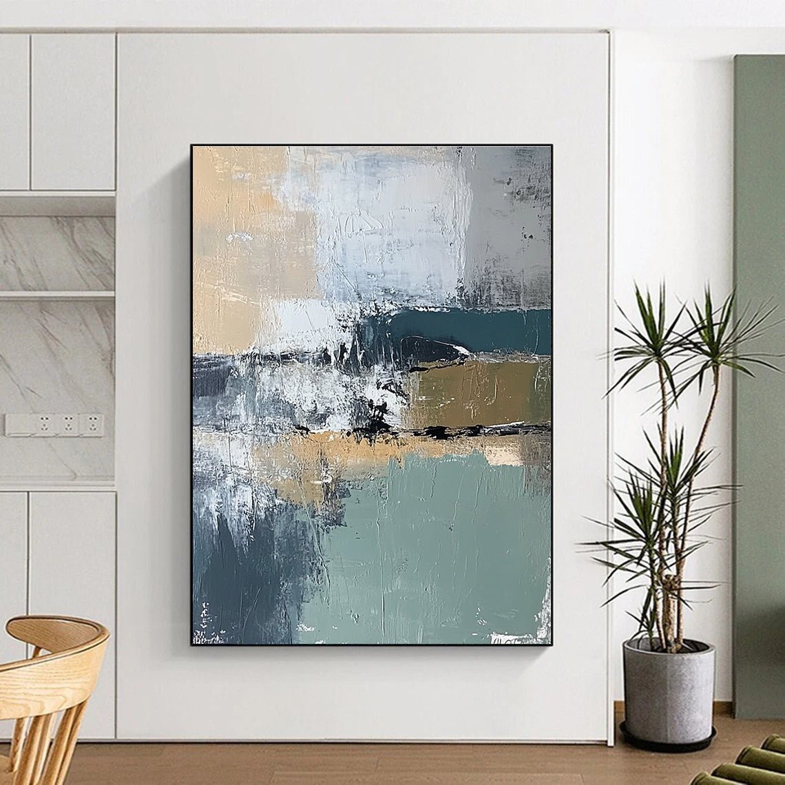 Neutral Tone Abstract Painting for Minimalist - Themed Offices GAB1045