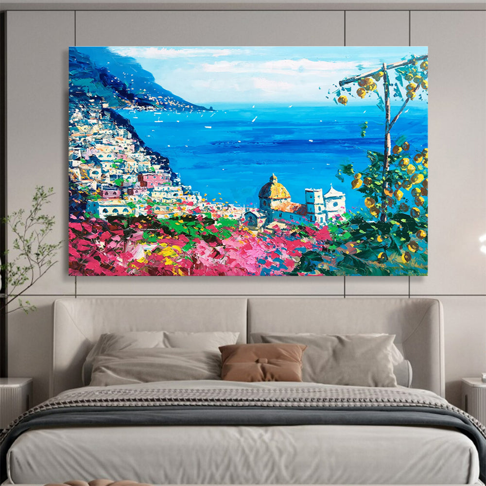 Amalfi Coast Abstract Painting for Luxury Hotel Suites YHT458